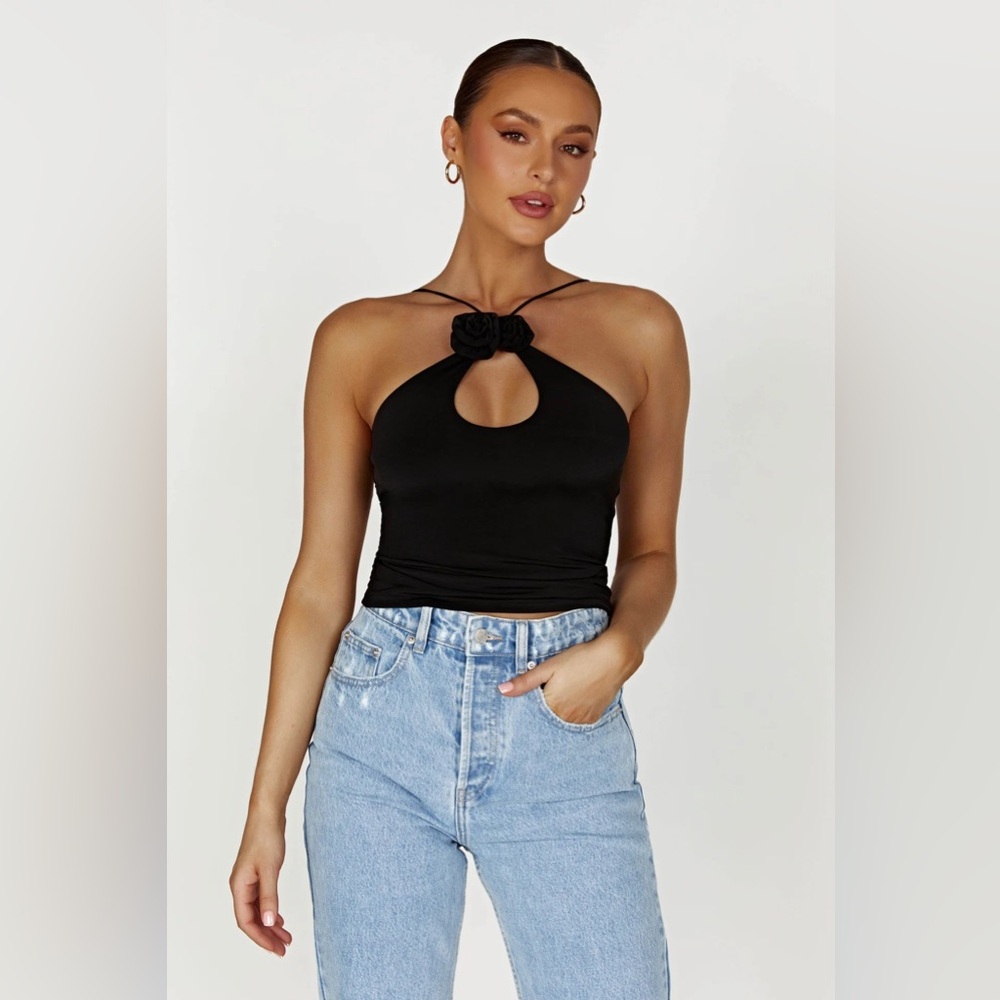 Meshki Adeline rose halter top